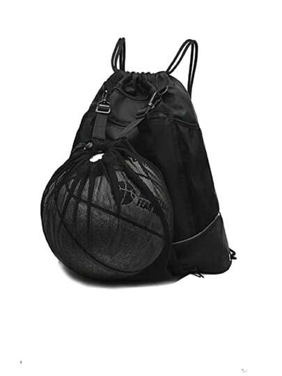 1pc Backpack With Independent Mesh Ball Bag, Drawstring Bag For Helmets, Travel Bag, Laptop Tablet Book School Bag, Sports Gym Swimming Training Bag, Wear-Resistant Waterproof Weekend Overnight Bag, Foldable Hand Luggage Bag, Back To School For Summer, Thin Rope Shoulder Bag For Women Men Students Outdoor Cycling Football Basketball Volleyball Yoga Camping Hiking