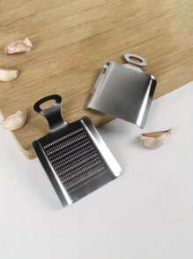 1 pieza Rallador de ajo y jengibre de acero inoxidable, rallador de ajo y jengibre de acero inoxidable, prensa de ajo manual de cocina, rallador de ajo multifuncional, accesorios de cocina para preparación de alimentos, utensilios de cocina.