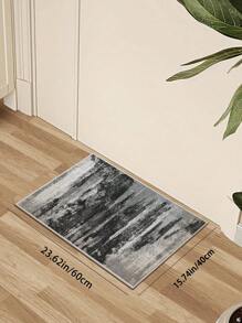 Machine Washable Area Rug Gray Abstract Modern Entrance Area Rug Kitchen Living Room Bedroom Indoor Soft Simple Rug For Entrance Office Bathroom Mat