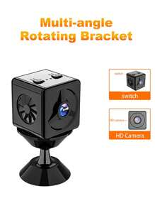 1 pieza Cámara de seguridad inalámbrica mini Full HD 1080P - Visión nocturna HD, detección de movimiento, intercomunicador bidireccional, visualización remota a través de aplicación, compatible con conexión WiFi, instalación conveniente y almacenamiento en la nube - Adecuado para monitoreo del hogar, garaje, bebé y mascotas. - Negro - Ver 5