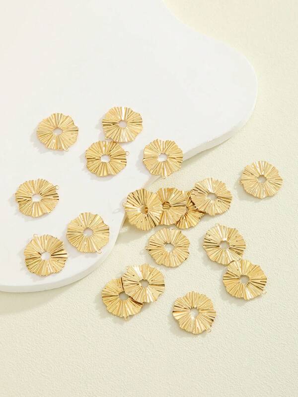 18pcs Wrinkled Round Disc Ear Clip Earring Accessories