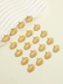 20pcs Fashion DIY Striped Shell Earring Accessories - Brass - View 3