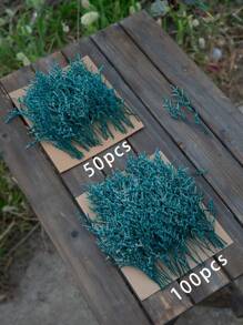 50/100pcs Artificial White Mini Dried Baby's Breath Ivory Flower, Vase Filler For Wedding, Home, Office, Party, Garden, Card Making, DIY Decor