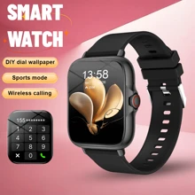 New Hot 1.83-Inch Full Touchscreen Smartwatch For Men And Women, With Wireless Call Answering/Dialing, Pedometer, Calorie Tracking, Multiple Sports Modes, Notification Alerts, Remote Camera Control, Music Playback Control, And Fitness Tracking Functions, Compatible With Android And IOS Smartphones