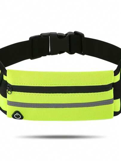 1 件装黑色户外休闲运动健身跑步腰包带水瓶架