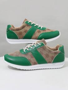 Women's Autumn Lace-Up Sport Shoes, Fashionable, Versatile, Soft And Comfortable Skateboard Shoes, Suitable For Outdoor Running And Walking