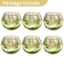 Juego de 6/12 portavelas para velas votivas surtidas de cristal con efecto de mercurio, decoración de mesa para bodas y fiestas de cumpleaños en el hogar