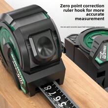 1pc Thickened Self-Locking Tape Measure, 3m/5m/7.5m/10m Household Industrial Tape Measure, Wear-Resistant High-Precision Measuring Steel Tape Measure - Black and Green - View 3