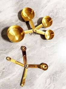 8pcs Stainless Steel Measuring Cups And Spoons Set With Handles, Includes Metric And Standard Measurements, Polished Finish, For Cooking, Baking, Dry And Liquid Ingredients, Pasta Flour, Coffee Beans, Spices, Flour, Sugar, Oats Or Grains Measurement, 8-Piece Combo, For Baking, Kitchen, Hotel, Restaurant Tools, Kitchen, Party, Camping, Room Decor, Kitchen Supplies, Portable Kitchen - Multicolor - View 7