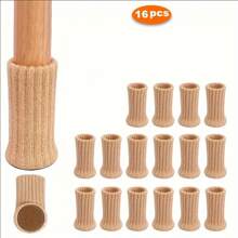 一套 16 件的桌椅腿袜，非常适合消除噪音，羊毛高弹地板保护垫，防滑椅腿袜，家具腿套，适用于直径，编织家具垫！ - 米色(高筒襪) - 查看 12