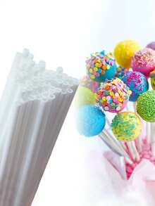 100pcs Plastic Lollipop Sticks, Suitable For Cake Pops, Lollipops And Chocolate - 10cm/3.93 Inches, Christmas, Valentine's Day, DIY Pops