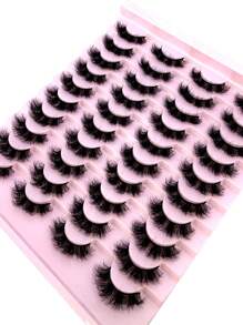 HBZGTLAD 20 Pairs Soft Mink Eyelashes 3D Curl Winged End Eye Elongated Fake Lashes Thick Handmade Natural False Eyelash Messy Cross Lash Wholesale - Lông mi Criss Cross - Xem 3