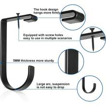 Ferraycle 12 PCs Add On Storage Hook Accessory Overhead Garage Hooks For Ceiling Rack And Wall Shelving, Bike Hanging Flat, Black No Need To Be Powered On