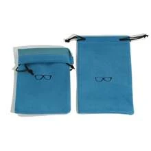 2 件彩色抽绳眼镜袋，带标志，时尚便携式太阳镜包