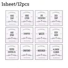 A Set Of Simple Bathroom Canister Storage Labels For Shampoo Body Wash Lotion Hand Soap Dish Soap Waterproof Labels, Stickers, Wall Decal, Vinyl Decal For Home Decorations, Spring Decoration Items Refresh Your Home, Rama Decoration Stickers Gifts Birthday Graduation