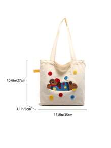 Cartoon Women Lunch Bag, Shoulder Shopping Tote, Lightweight Shopping Bag, Reusable Ladies Handbag