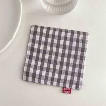 1pc 2-In-1 Square Coaster - Ins Style/Countryside Style, Double-Layered Fabric Insulation Pad, Non-Slip Mat, Decorative Mat, Absorbent Pad, Suitable For Dining Table, Living Room, Bedroom Decor And Use