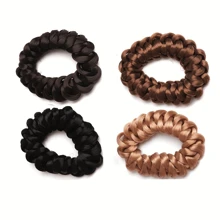 2pcs Retro Style Braided Elastic Hair Buns - Made Of Polyester And Spandex Blend, Multi-Color, Hair Accessories For Women With Short Hair, Perfect For High Buns, Suitable For Casual Daily And Travel Wear