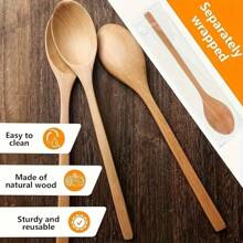 2/4pcs 9-Inch Wooden Cooking Spoons, Made Of Japanese Chestnut Wood, Suitable For Cooking And Baking - Kitchen Utensils For Stirring Soup - Multicolor - View 1