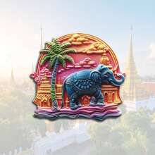 1pc Scenic Thailand Phuket Grand Palace, Chiang Mai Temple, Elephant, Food Resin Refrigerator Magnets, Travel Souvenir, Home Decor For Office, Bedroom, Cabinet, Meaningful Creative Gift