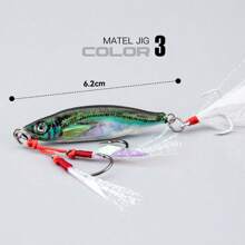 Leurre de pêche en plaque de fer petit et imprimé en 3D pour les eaux douces et salées avec un lancer à longue portée, convenant à la perche, au barramundi, au poisson-chat et au gros œil - Multicolore - Voir 13