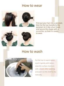 45cm Synthetic Self-Curling Ball Head Fake Hair Bundle Female Highlight DIY Bun Increase Hair Volume Flower Bun