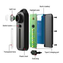 NetHong 2x LED Red Blue Shoulder Police Light Clip Flashing Warning Flashlight - 1 Set-a - View 8