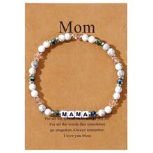 1PC Fashion Elegant Heart Bracelet, Copper Bead Bracelet, Faux Pearl Bracelet, Gold Bead Bead Bracelet, Blessing Bracelet, Good Luck Bracelet, Women's Bracelet, Comes With Blessing Card, Birthday Gift, Blessing Gift, Family Gift, Friend Gift, Birthday Gift, New Mother Gift, Women's Gift, Best Gift