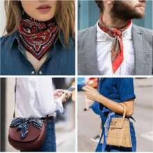 Don Calcetin 12 Bandanas Pashmina Scarf High Quality Cotton - 彩色 - 查看 3