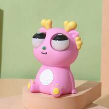 Squeeze Animal Toy With Raised Eyes, Eye-Popping Dragon Toy, Slow Rising Funny Dragon Toy With Eyes, Stress Reliever, Dinosaur Anti-Anxiety Decompression Toys, Creative And Fun Dinosaur Decompression Toy To Relieve Stress As A Gift For Boys And Girls - 粉色 - 查看 1