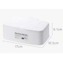 Hộp đựng khăn giấy ướt, hộp đựng khăn giấy di động có ngăn đựng tăm bông, thích hợp cho ô tô, gia đình, sắp xếp bàn làm việc văn phòng - trắng - Xem 5