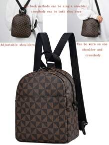 [Two Kinds Of Back Method, Can Be Oblique Back, Can Be Shoulders] Highly Attractive Level Level Leather Texture Backpack New Casual Retro Backpack National Style Simple [Zipper Direction Is Free] Suitable For Teen Summer Casual Outdoor Athletic Or Vacation Travel Or Graduation Gifts Or Birthday Dress Accessories