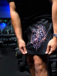 2025 Men's Graphic & Letter Print Breathable Casual Shorts, Spring/Summer