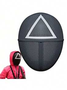 1pc/3pcsSquid Party Mask For Halloween & Cosplay - Applicable To For Party Themes, Performance Dress-Up & Masquerade Events - Durable Plastic, Unique Circle, Triangle, Square Designs, Comfortable And Durable, No Power Needed - Multicolor - View 9