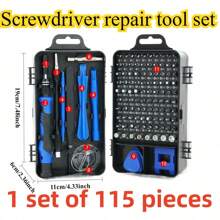 46 piezas Juego de herramientas de reparación automotriz multifuncional, incluye juego de llaves de trinquete, zócalos, 1/4" de accionamiento, barras de extensión de acero al cromo vanadio, para mantenimiento de automóviles y uso doméstico - Estructura enchapada en acero