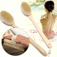 1Pc Dry Body Brush, Exfoliating Body Scrubber, Natural Bristles For Dry Skin, Improves Blood Circulation, Stops Ingrown Hairs, Cleans Acne And Cellulite, Good For Home Bath Tools - Multicolor - View 9
