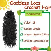 Goddess Faux Locs Crochet Hair 18Inch For Women, Long Goddess Locs Crochet Hair, Boho Style Locs, River Locs Crochet Hair With Curly Ends