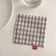 1pc 2-In-1 Square Coaster - Ins Style/Countryside Style, Double-Layered Fabric Insulation Pad, Non-Slip Mat, Decorative Mat, Absorbent Pad, Suitable For Dining Table, Living Room, Bedroom Decor And Use