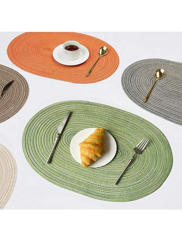 Woven Washable Oval Placemats, 2pcs/6pcs Dining Table Oval Placemats, Natural Woven Heat Resistant Table Mats, Suitable For Family Gatherings, Wedding Parties
