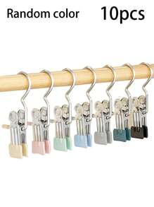 10pcs Of Stainless Steel Clothes Clip, Laundry Clothes Nail With Hook, Portable Hanging Clothes Clip, Wardrobe Organizer, Hanger Halloween Decorations Halloween Costumes Autumn Decor Festival Decor