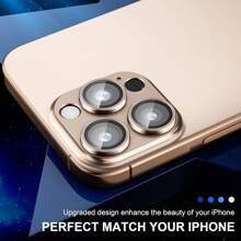 适用于 16 15 14 13 12 11 Pro Max/15 14 12 13 11 Pro 相机镜头保护膜，铠甲相机屏幕保护膜配件，适用于保护壳，高清钢化玻璃，防摔保护礼物，适合生日、家人、朋友，合金金属带钢化玻璃全覆盖，镜头保护膜，手机配件防水防震防刮防指纹 - 棕色 - 查看 5