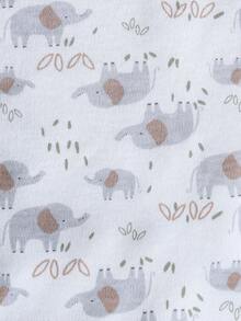 DILAVEL 5PCS New Boys' And Babies' Triangle Jumpsuit With Embroidered Animal Elephant Patterns, Solid Colors, And Cute Striped Patterns In Cool Colors For Outdoor Wear. Suitable For All Seasons - Multicolor - View 6