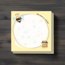 1Pack 50 Sheet Square Bee Notes Sticky Notes For Schools, Offices, And Homes Cute Bee-Themed Stationery For Students, Teachers, And Gifts,School Supplies,Back To School
