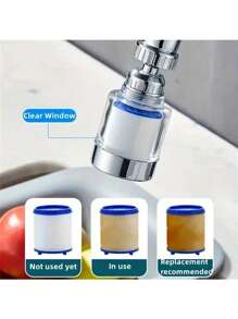 1pc Faucet Water Filter, Twist-On Faucet Mount Water Purifier, Filters Chlorine, Fluoride, Heavy Metals & Hard Water For Kitchen, Bathroom