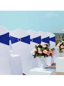 4pcs/10pcs/20pcs/50pcs Quality Elastic Chair Sash Bowknot , Made Of Spandex, Universal Elastic Chair Bands With Sliders For Holiday, Wedding, Party Decoration