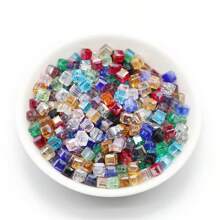 2/3/4/6mm Square Glass Beads, AB Color Crystal Glass Beads, DIY Bracelet Necklace Jewelry Handcraft Supplies