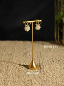1PC/2PCS Jewelry Earrings Display Stand Holder T Bar Rack Tower Metal Earring Bracket Organizer Ear Studs Hanging Storage Shelf - Gold - View 12
