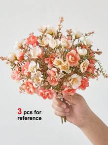 1pc/3pcs Artificial Flowers Silk Roses Plum Blossom Bouquet Faux Rose Bundle For Vase Filler Spring Summer Home Party Table Decor Centerpieces Wedding Decoration Gifts Birthday Graduation