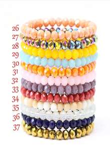 11-22 pièces/set Bracelet élastique bohème style coloré avec perles en cristal de verre, convient pour les vacances et les cadeaux pour la famille et les amis