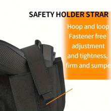 [Boucle de ] Ceinture de holster de port dissimulé | Polyester noir | Sangles réglables et fermeture par boucle de  | Port discret d'arme à feu | Hommes et femmes | Style classique